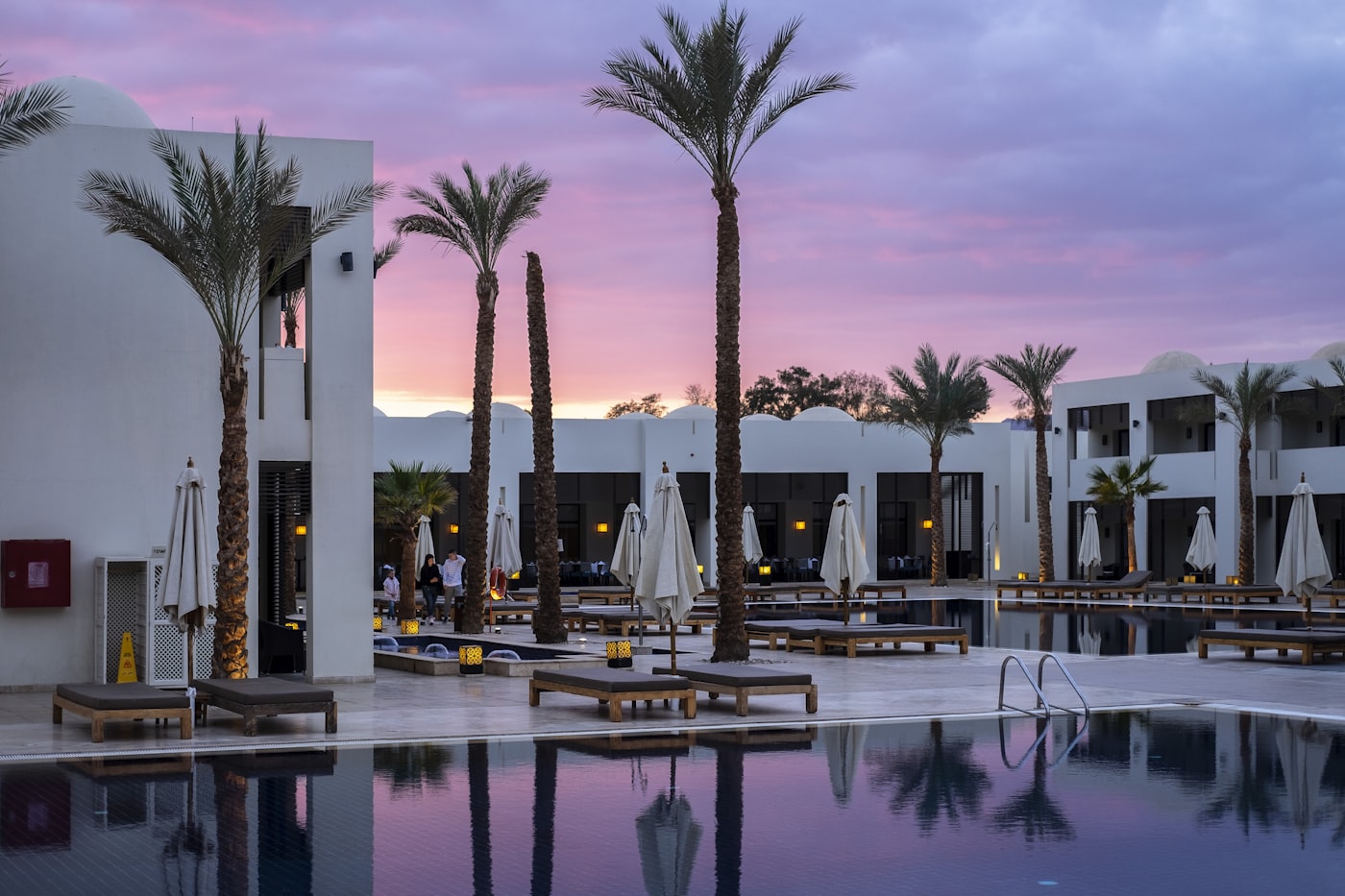 The resort at dusk